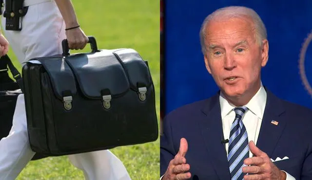 El presidente de Estados Unidos está acompañado, en todo momento, de un ayudante militar que transporta esta maleta, conocida como balón nuclear, que puede usarse para un ataque. Foto: composición LR
