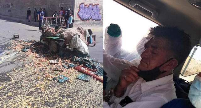 El chofer Leonidas Chaiña Quispe provocó el accidente de tránsito donde terminó destruida la motocarga del comerciante. Foto: Policía Nacional