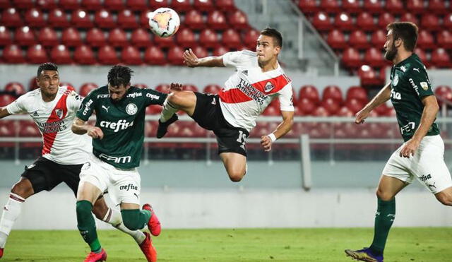 River Plate perdió 3-0 en la primera semifinal contra Palmeiras por la Copa Libertadores 2020. Foto: EFE