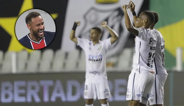 Neymar festejó el triunfo de Santos sobre Boca. Foto: composición/AFP