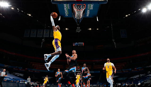 Lakers derrotó a los Thunder por la Conferencia Oeste de la NBA 2020-21. Foto: AFP