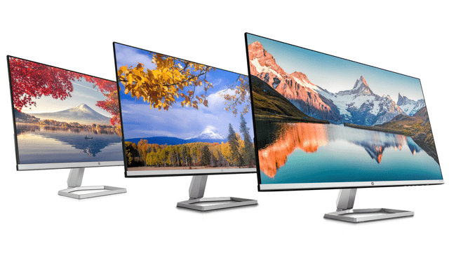 Los nuevos monitores M24f, M27f y M32f. Foto: HP