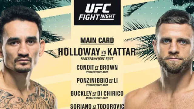 Holloway y Kattar protagonizarán el primer evento estelar del año. Foto: UFC