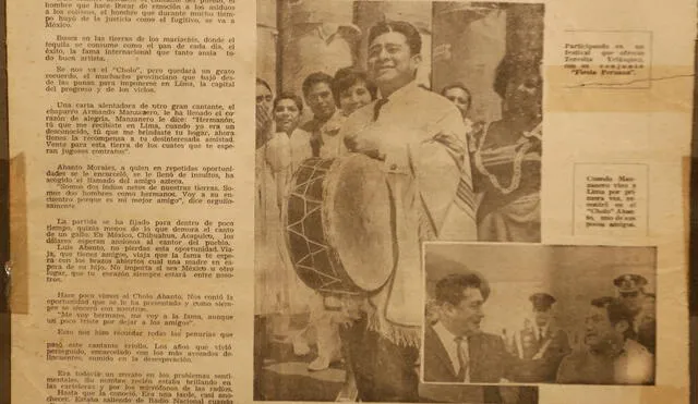 Un recorte de 1968 anuncia que Abanto se va a México para encontrarse con Manzanero.