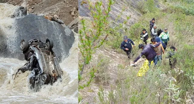 El vehículo se despistó a un precipicio de 1.550 metros aproximadamente, hacia el río Payajana. Foto: Policía Nacional.