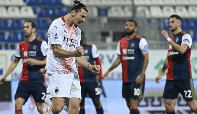 Zlatan abrió el marcador para el AC Milan. Foto: AFP