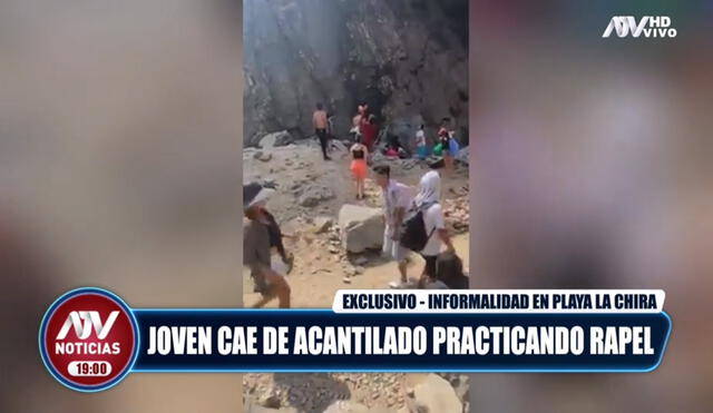 La Municipalidad Distrital de Chorrillos no habría brindado ninguna autorización para realizar deportes extremos en la playa La Chira. Foto: captura de ATV Noticias