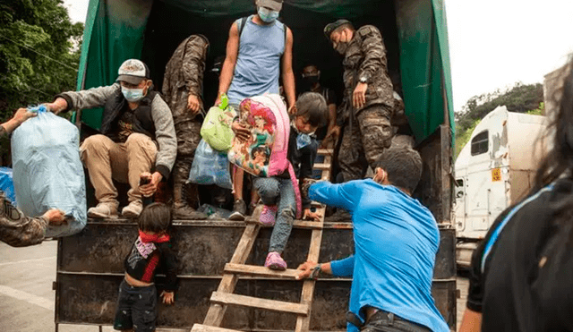 El fin de los migrantes es llegar a Estados Unidos en busca de mejores condiciones de vida y huir de la pobreza y violencia en Honduras. Foto: EFE