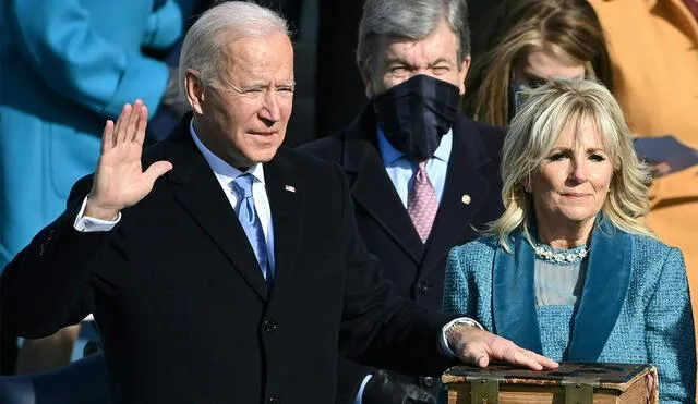 Joe Biden jura como el presidente número 46 de EE. UU. Foto: AFP