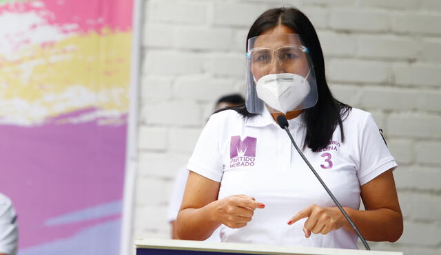 Flor Pablo es candidata al Congreso y a la primera vicepresidencia por el Partido Morado. Foto: La República