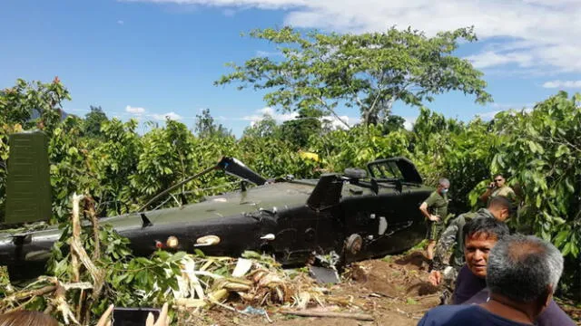 Helicóptero del Ejercito cae en Mazamari, Junín. Foto: difusión