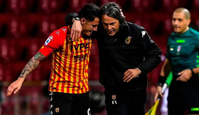 Lapadula e Inzaghi celebrando el gol del peruano. Foto: EFE