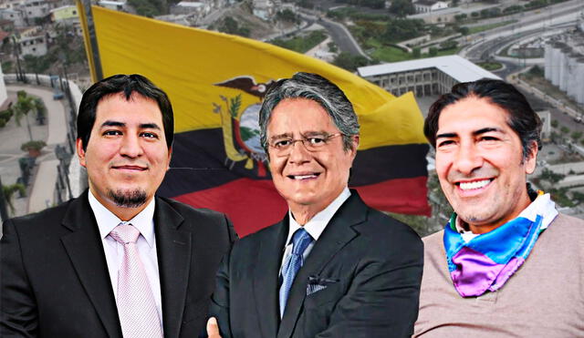 Andrés Arauz, Guillermo Lasso y Yaku Pérez son los principales candidatos presidenciales en Ecuador, según las encuestas divulgadas hasta ahora. Foto: diseño de La República