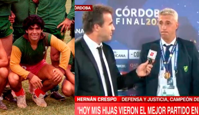 Hernán Crespo salió campeón de la Copa Sudamericana 2020 con Defensa y Justicia. Foto: captura de ESPN / @SC_ESPN
