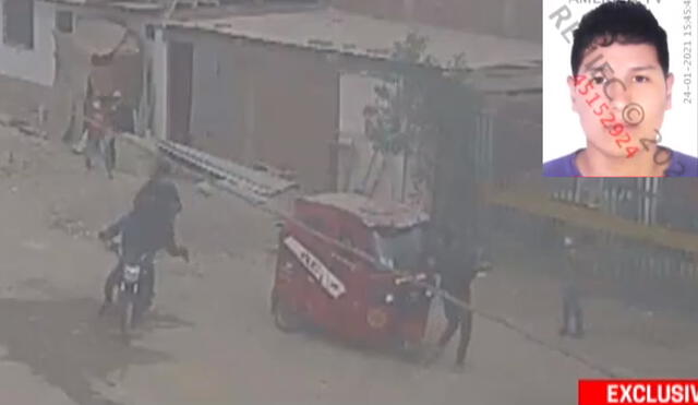 Jhordan Errol Palacios Medina, sindicado como autor del disparo que mató a Flor Mendoza, sigue prófugo. Foto: captura de Cuarto Poder