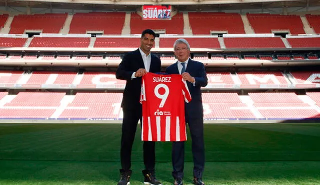 Luis Suárez recibió grandes elogios del presidente del Atlético Madrid, Enrique Cerezo. Foto: AFP