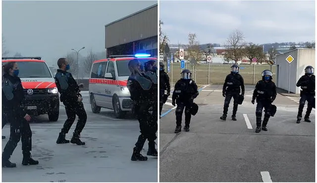 Diferentes divisiones de la policía de Zug se sumaron a la coreografía. Foto: captura YouTube de Zuger Polizei