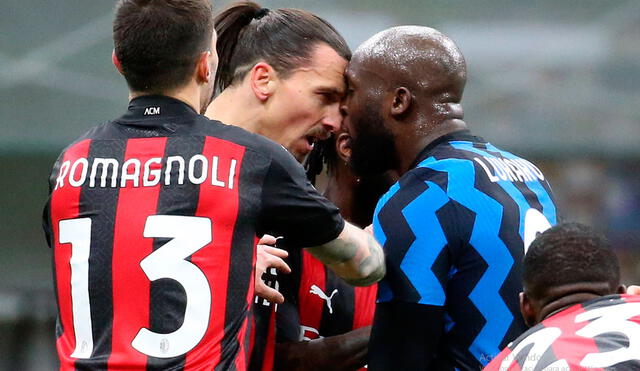 Romelu Lukalu y Zlatan Ibrahimovic casi se van a los golpes en el Inter vs. Milan por la Copa Italia. Foto: EFE