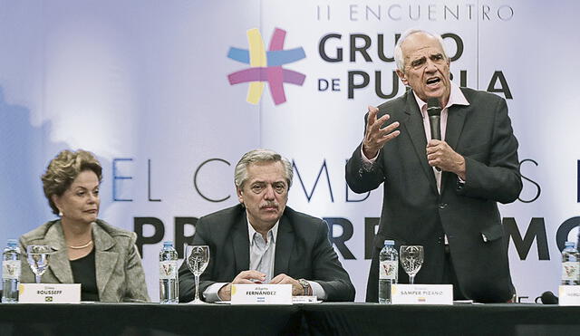 Invita. Samper anuncia encuentro del Grupo de Puebla. Foto: AFP