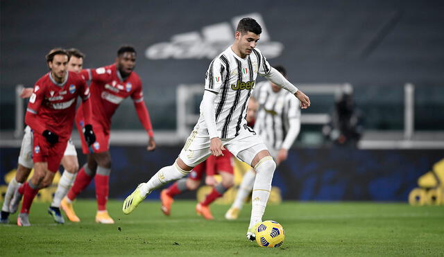 Álvaro Morata marcó el primer gol del partido. Foto: Juventus/Twitter