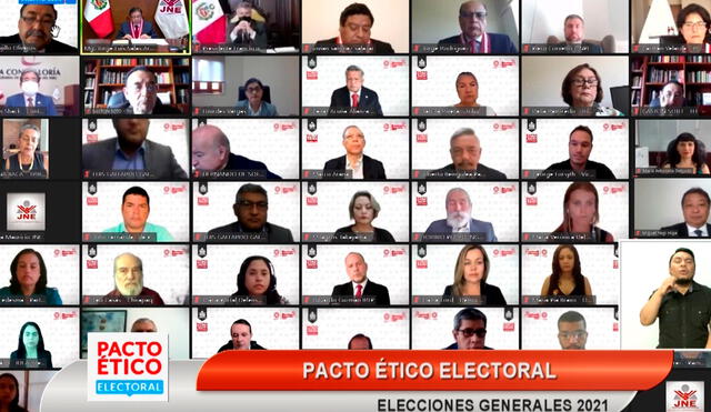 El titular del JNE destacó la participación de los partidos que firmaron el PEE. Foto: Andina/Prensa Presidencia