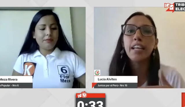 Lucía Alvites de Juntos por el Perú denunció difamación de candidata Flor Meza de Fuerza Popular. Foto: captura video / Facebook Lucía Alvites