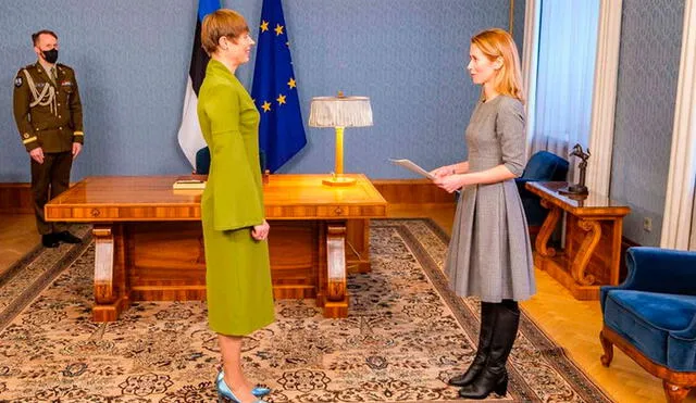 La presidenta Kersti Kaljulaid (izquierda) y la primera ministra Kaja Kallas (derecha) pertenecen al nuevo Gobierno de Estonia. Foto: EFE