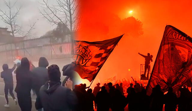 Hinchas del Marsella realizan desmanes en las inmediaciones del centro deportivo del club. Foto: AFP/composición de La República