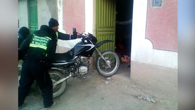 Motocicleta fue recuperada tras persecución policial. Foto: PNP