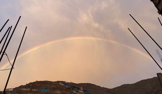 En algunos distritos de apreció un "doble arcoiris". Foto: Senamhi/Twitter