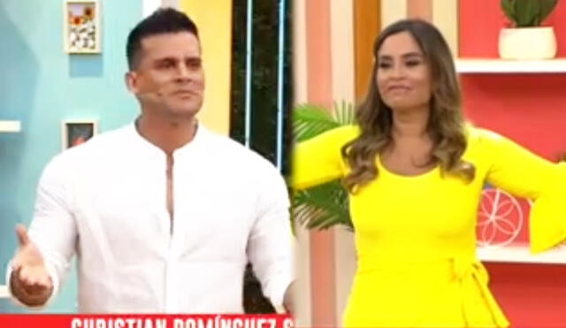 El cantante de cumbia recibió el saludo de su pareja Pamela Franco. Foto: captura América TV