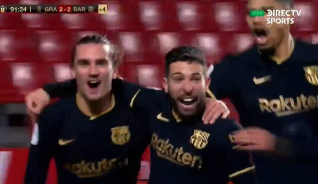Antoine Griezmann y Jordi Alba le dieron el agónico empate al Barcelona. Foto: captura de TV