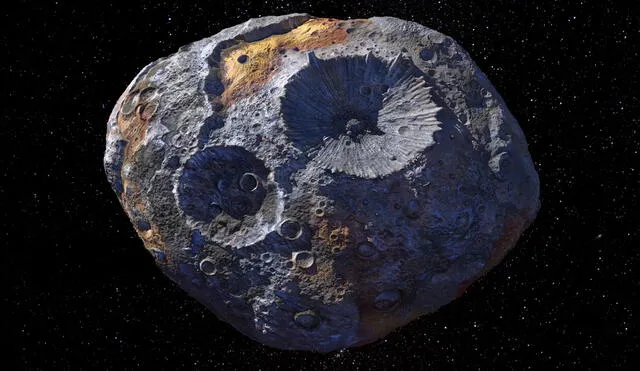 Representación artística del asteroide Psyche 16. La misión orbital de la NASA durará 21 meses | Foto: NASA / JPL-Caltech / ASU