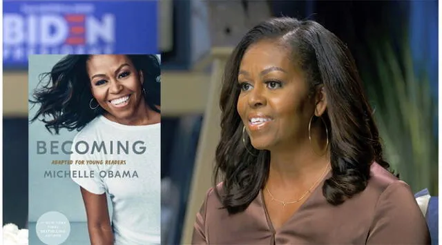 Exprimera dama norteamericana Michelle Obama. A su lado, la edición norteamericana de sus exitoso libro.