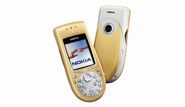 El diseño del Nokia 3650 original recuerda a los viejos teléfonos de marcación giratoria. Foto: Nokia