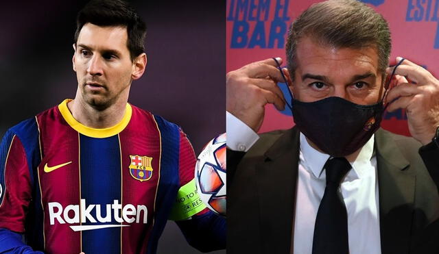 Messi debutó en el FC Barcelona cuando Joan Laporta era el presidente. Foto: Composición GLR- EFE