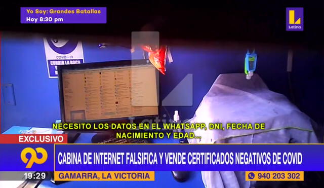Dueños de local ubicado en la avenida Aviación solo pedían datos generales del paciente. Foto: captura de Latina noticias