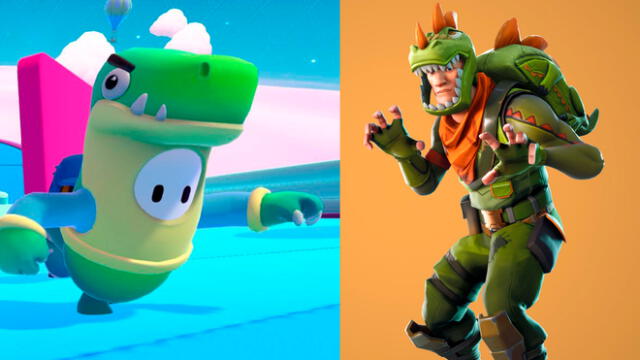 Fall Guys recibiría las skins de como la Llama y Peely , personajes icónicos de Fortnite. Foto: composición La República
