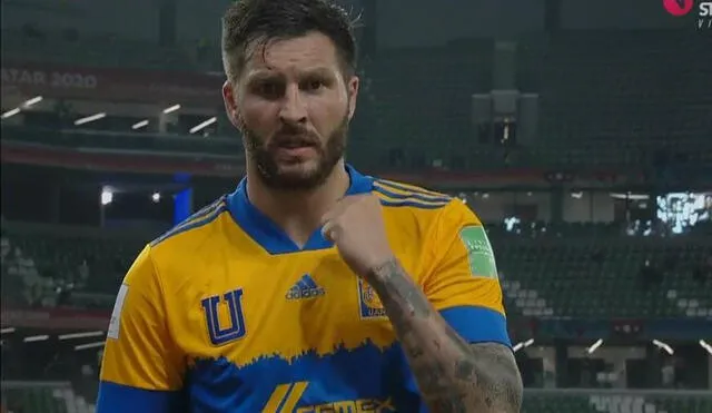 André-Pierre Gignac convirtió el 1-0 del partido entre Palmeiras y Tigres por el Mundial de Clubes. Foto: captura de TNT Sports