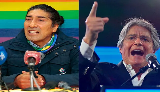 Yaku Pérez (i), del movimiento indígena, y Guillermo Lasso, banquero líder de la derecha ecuatoriana, tienen muy poca diferencia de votos hasta ahora en Ecuador. Foto: composición de LR/EFE