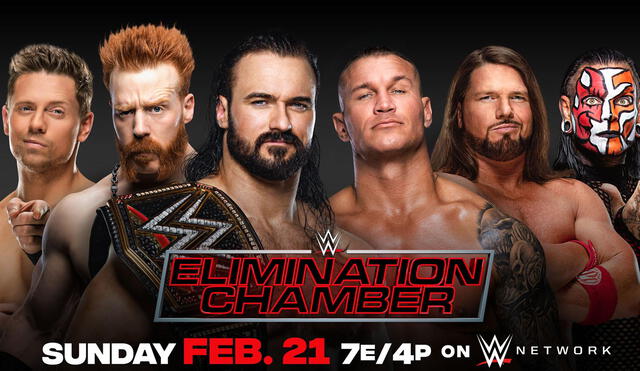 The Miz, Sheamus, Drew McIntyre, Randy Orton, AJ Styles y Jeff Hardy lucharán en WWE Elimination Chamber 2021. Foto: WWE