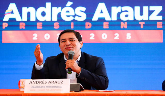 Andrés Arauz resaltó en conferencia de prensa que está capacitado para gobernar Ecuador. Foto: EFE