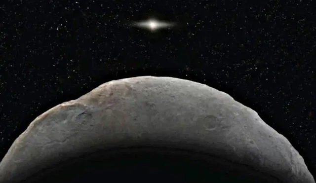 Representación artística de Farfarout, el objeto conocido más lejano del sistema solar. Foto: imagen de Roberto Molar Candanosa, Scott S. Sheppard / CIS y Brooks Bays / UH