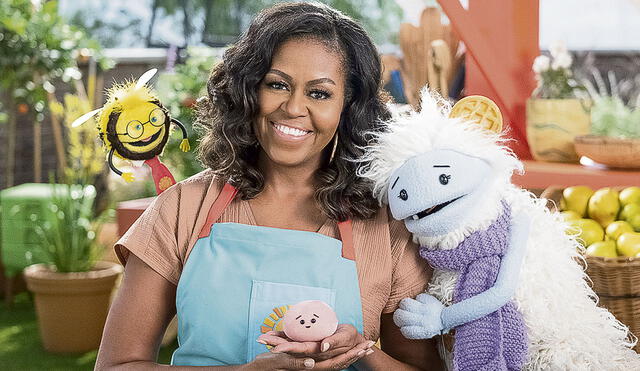 Michelle Obama junto a Waffles y Mochi. Foto: difusión