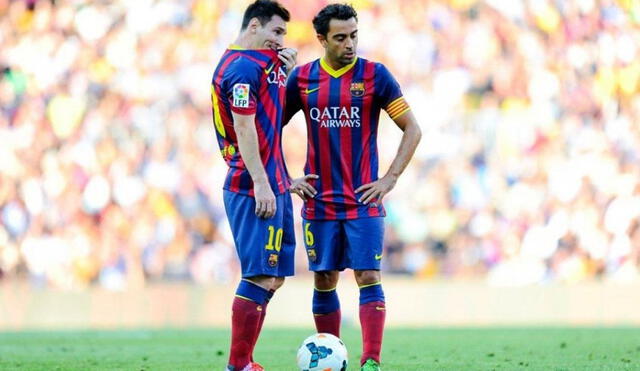 Lionel Messi y Xavi Hernández compartieron filas en el Barcelona. Foto: EFE