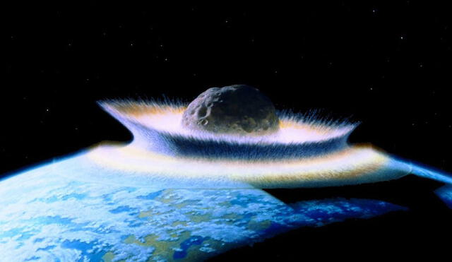 Representación artística del meteorito que impactó la Tierra. Imagen: NASA