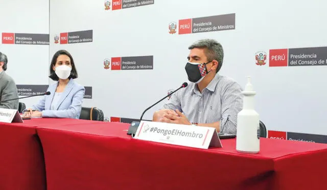 Titulares de Comercio, Desarrollo y Cultura informaron sobre lanzamiento del bono de 600 soles y otras medidas. Foto: PCM