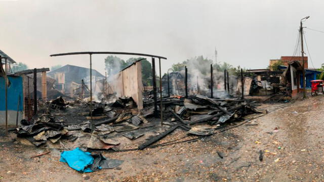 Incendio dejó cuantiosas pérdidas económicas en Sarameriza. Foto: Difusión.