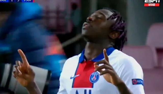 Moise Kean anotó el tercer tanto del conjunto parisino. Foto: captura/ESPN