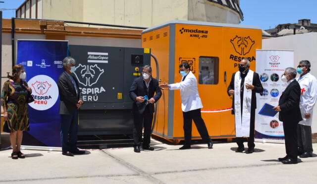 Hoy el Hospital Loayza inauguró dos plantas de oxígeno que fueron donadas por Resucita Perú. Foto: difusión